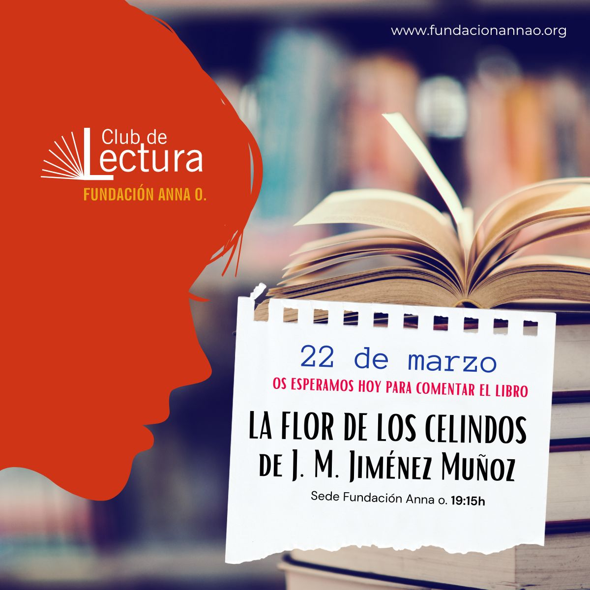 Próxima cita Club de Lectura 22 de marzo "La Flor de los Celindos" de J. M. Jiménez Muñoz