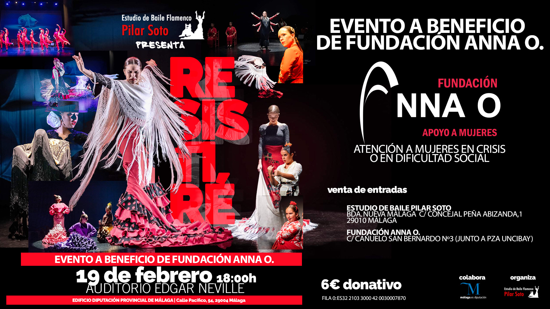 El Estudio de Baile Flamenco de Pilar Soto representará su espectáculo "Resistiré" el 19 de febrero a beneficio de Fundación Anna O.